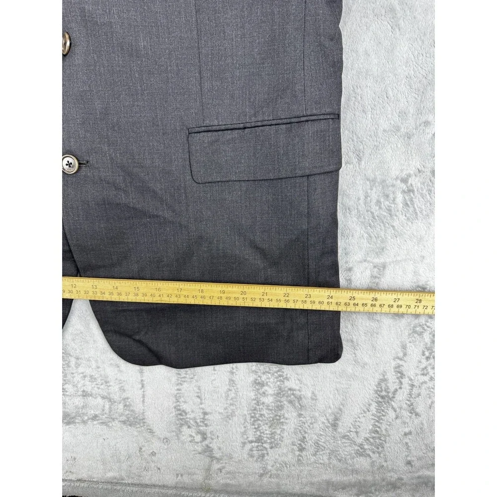 Brooks Brothers Mens Blazer Sport Coat 46LG Dark Gray Wool Made in USA